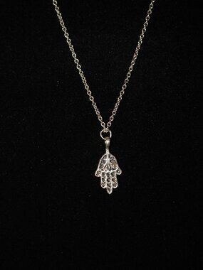Me & Ro Hamsa Sterling Silver Necklace 925 Stamped Vintage